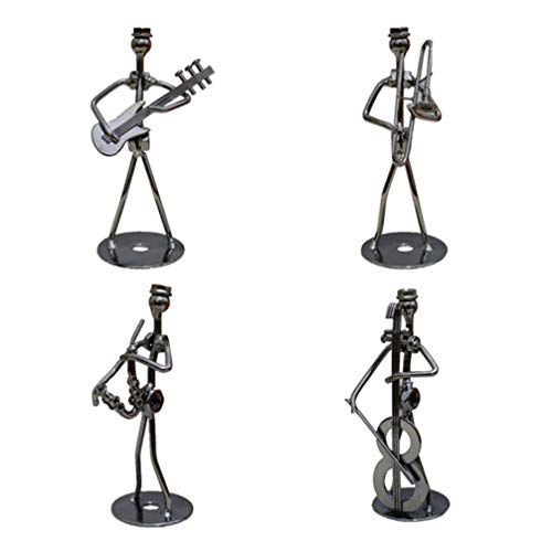 Vosarea 4pcs Vintage creativo hierro arte metal música figura escritorio música decoración（Random mode）
