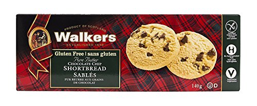 Walkers Shortbread Postre con Chips de Chocolate sin Gluten - 4 Paquetes de 1 x 140 gr - Total: 560 gr