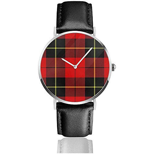 Wallace Clan Red Tartan Men 's Women Casual Business Wrist Watch Relojes para Hombre