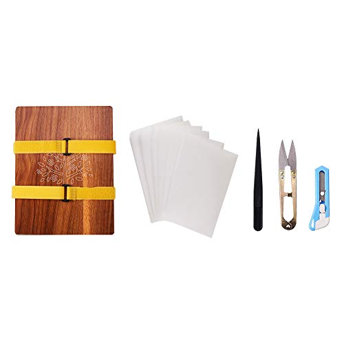 WANDIC Kit de Prensa de Flores, 1 Juego de Madera Prensa de Planta de Artesanías Punzón Artesanal Kit de Arte de Madera Juego Al Aire Libre Juguete de Aprendizaje para Artesanía de Arte DIY