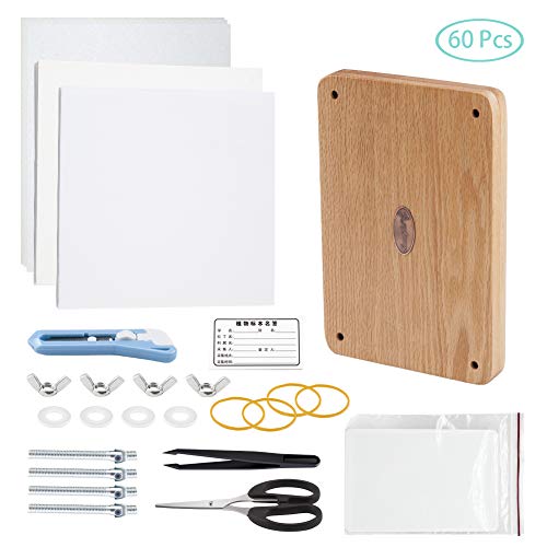 WANDIC Kit de Prensa de Flores, Conjunto de Artesanías de Madera de Roble Plant Press Craft Punch Kit de Arte de Madera para el Arte de Manualidades de Flores Secas de Bricolaje