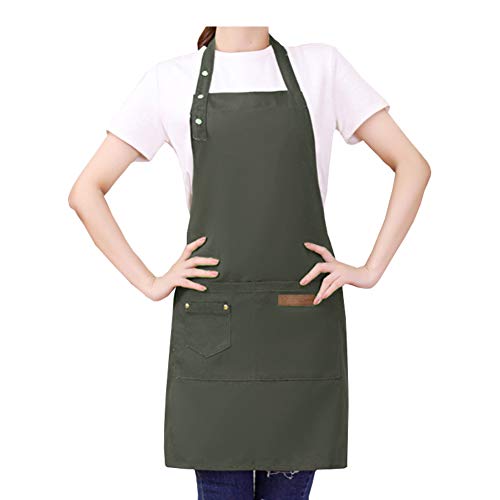 Watwass Delantal Camarero Hombre Hotel Restaurante Delantal Camarera Cafetería Panadería Ajustables 74 * 68 cm