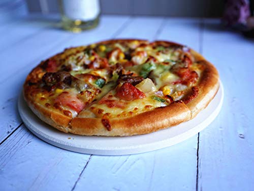 Waykea - Piedra redonda de pizza para horno de tostadora, piedra de piedra de cordierita para horno para parrilla, horno