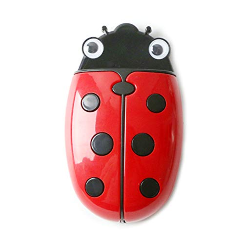 WE-WHLL Cute Ladybug Frigorífico Caja de Almacenamiento magnética Borrador Pizarra Organizador de bolígrafos Ahorre Espacio Soporte para contenedores de Cocina-Amarillo