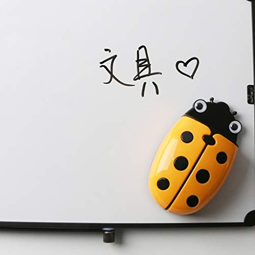 WE-WHLL Cute Ladybug Frigorífico Caja de Almacenamiento magnética Borrador Pizarra Organizador de bolígrafos Ahorre Espacio Soporte para contenedores de Cocina-Amarillo