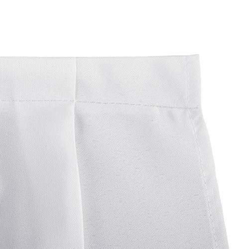 WedDecor Negro 14ft Poliéster Mesa Falda con Nylon Cierres para Fácil Accesorio - Decorativo Mesa Ropa para Boda, Fiestas, Celebración, Eventos, para 2.5ft x 4ft Mesa - Blanco, 17 Feet