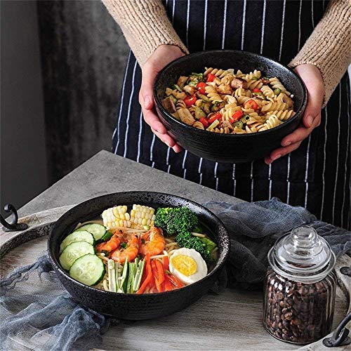WEHOLY Cena Cocina casera Creativa Estilo Americano Cuencos de cerámica Pintados a Mano Vajilla de Porcelana Sopa de Vidrio bajo en Vidrio Ensalada Cuencos de Frutas (Tamaño: 7.5 Pulgadas)
