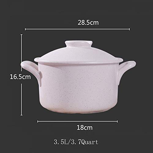 WEHOLY Olla Olla Cazuela Loza de Barro cazuela de cerámica de Gran Capacidad y Tapa Olla sopera Olla Caldera Lenta SL cocido Olla arrocera vidriada Resistente al Calor Negro 1,7 l