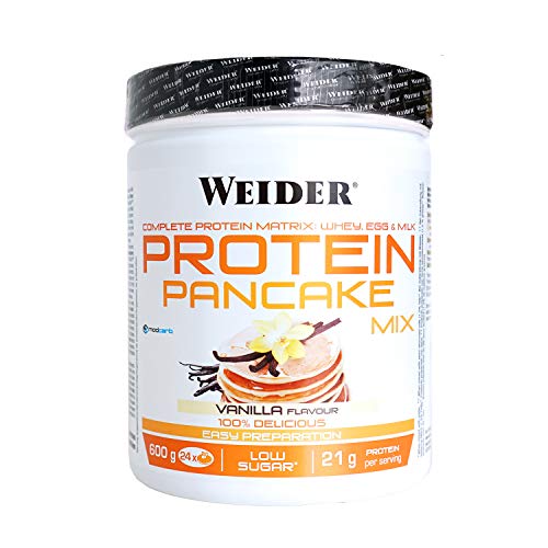 Weider Protein Pancake Mix Vainilla. Tortitas de harina de avena integral, enriquecidas con proteinas. Sabor Vainilla - 600 gr