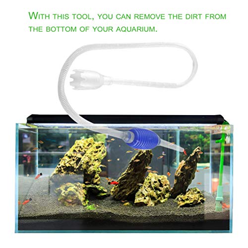 WEIWEITOE Tanque de Peces de Acuario Intercambio de Agua al vacío Herramienta de Limpieza de Grava Tubería de succión Accesorios para acuarios Bomba de sifón Tubo de Filtro, Blanco y Azul,