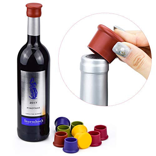 WEKON 10pcs Tapones de Vino, Tapón para Botella, Tapones de Cerveza, Corcho de Vino, Tapones de Silicona de Vino Diámetro Estándar 2.9CM Colores Surtidos para Vino Champán Cerveza Bebida