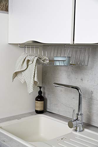 Wenko Cesto Organizador Armario Cocina, Metal, Plata Brillante, 15x44x27 cm