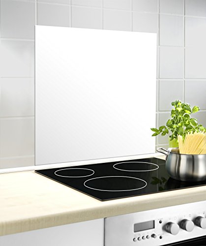 WENKO DIE BESSERE IDEE Panel Posterior de Cristal Blanco antisalpicaduras, Vidrio Templado, Glasrückwand XL