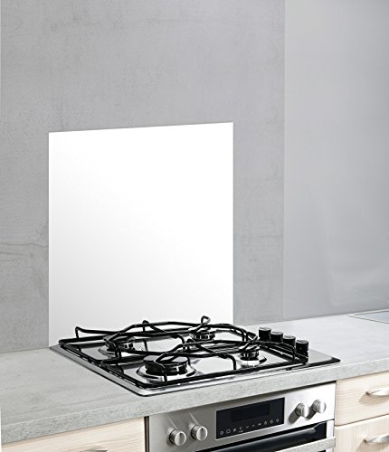 WENKO DIE BESSERE IDEE Panel Posterior de Cristal Blanco antisalpicaduras, Vidrio Templado, Glasrückwand XL