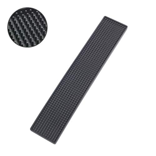 Wenko Tapete Escurridor Slim, Elastómero Termoplástico, Negro, 8x42x3 cm