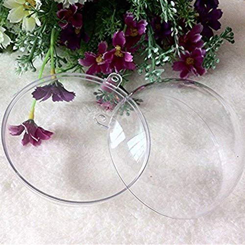 Wenosda Christmas Clear Chucherías Bola Transparente Adorno de Esfera de plástico para Rellenar para el árbol de Navidad/Decoración del hogar/Boda/Cumpleaños/Fiesta/Caja de Regalo, etc (20pcs, 40mm)