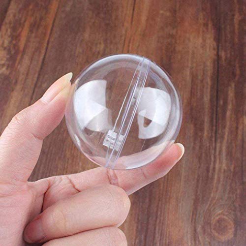 Wenosda Christmas Clear Chucherías Bola Transparente Adorno de Esfera de plástico para Rellenar para el árbol de Navidad/Decoración del hogar/Boda/Cumpleaños/Fiesta/Caja de Regalo, etc (20pcs, 40mm)