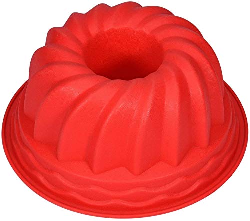 WENTS Molde de Silicona para repostería Magdalenas, tamaño Grande 27cm Rojo, 2pcs