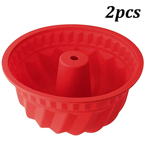 WENTS Molde de Silicona para repostería Magdalenas, tamaño Grande 27cm Rojo, 2pcs
