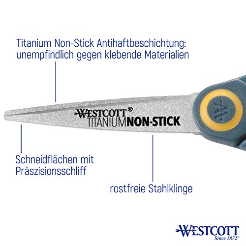 Westcott E-33650 00 - Tijeras non-stick con mango blando