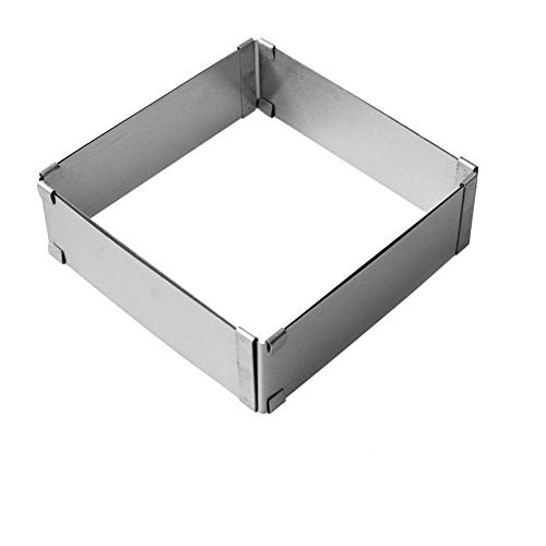 Wghz Suministros de decoración de Pasteles Anillo de Mousse Ajustable Profesional Molde de Pastel Redondo y Cuadrado 3D Molde para Hornear de Acero Inoxidable Accesorios de Postre de Cocina Herra