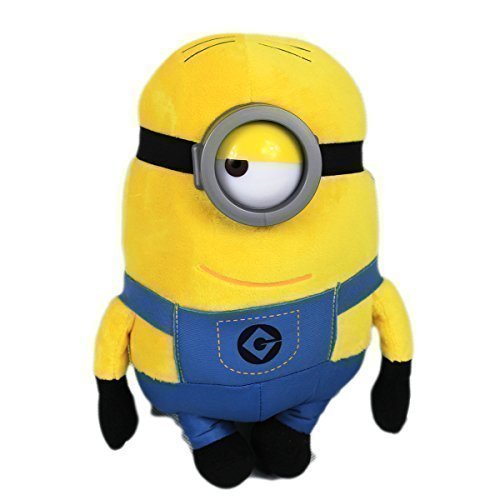 Whitehouse Minions 30 – 34 cm Grande con Gafas de plástico, diseño de GRU 1 & 2 Peluche Amarillo Suave (Stuart)