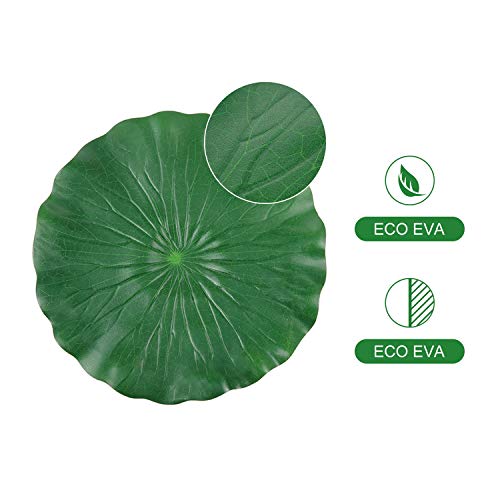 WILLBOND 12 Piezas 4 Tipos de Hojas de Loto Artificiales Adorno de Espuma Flotante Decoración de Estanque Follaje Nenúfar Hojas de Lirio de Agua para Decorar Patio Estanque de Pez Koi Pileta Acuario