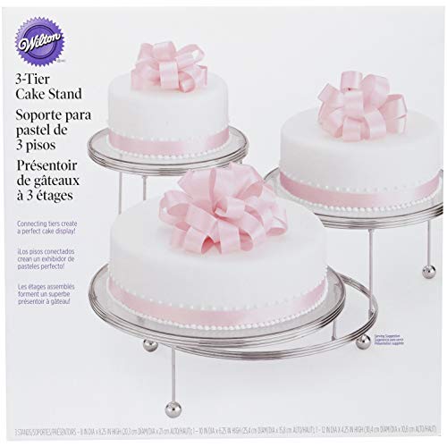 Wilton 307-859 Soporte para Tartas de 3 Alturas, Cromo, Centimeters