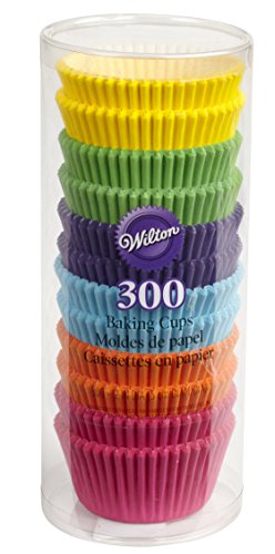 Wilton Cápsulas para Hornear arcoíris Brillante, 300 Unidades, centimeters
