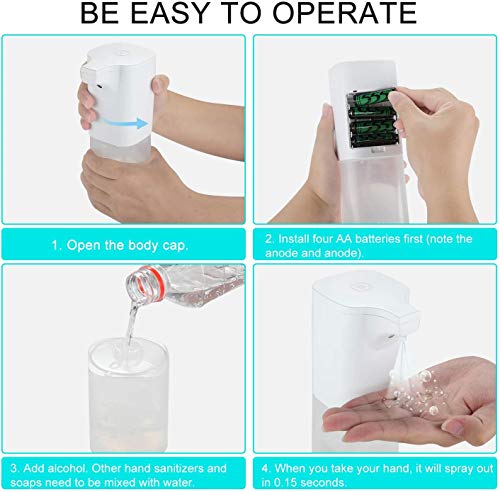 Wimaha Pulverizador de Alcohol Pulverizador automático de desinfección por inducción Dispensador de Spray de Niebla sin Contacto automático para público y hogar 350ML