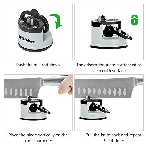 WiMaker Home - Afilador Esencial para Cuchillos de Cocina, Mini afilador de Cuchillos Gris