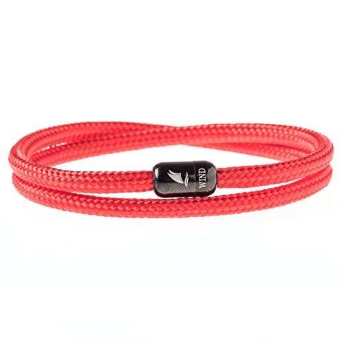 Wind Passion Pulsera Roja Magnética de Cuerda Trenzada Nautica para Hombre y Mujer, Tall Medium