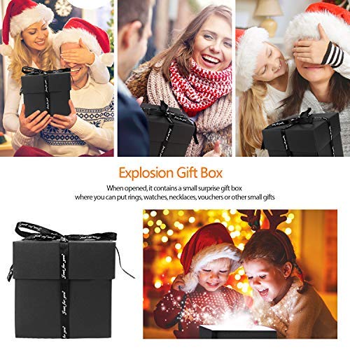 WisFox Explosion Box, Creativo DIY Hecho a Mano Sorpresa Explosión Caja de Regalo Amor Memoria, Álbum de Fotos de Scrapbooking Caja de Regalo para Cumpleaños Día de San Valentín Aniversario Navidad