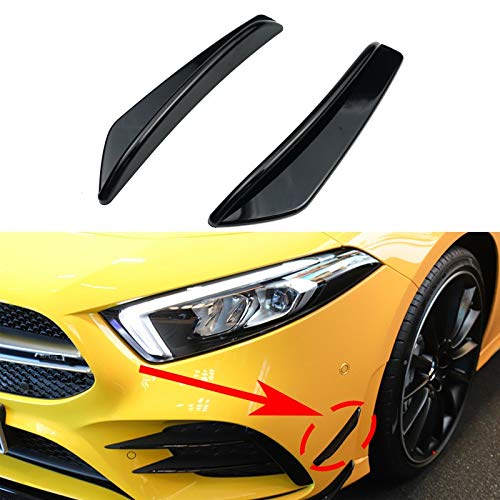 without brand HWW-QICDNB, Cubierta de la lámpara par Brillante Frente Negro Parachoques Niebla Canards Lateral Fender Recorte Etiqueta en Forma for el Mercedes Benz W177 A200 A250 A35 AMG 2019+