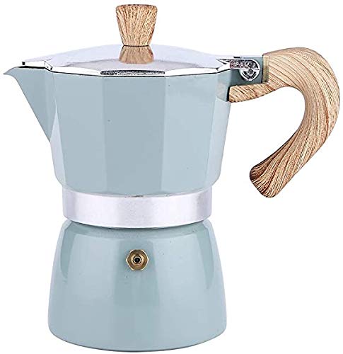 Wivilly Cafetera Cafetera Italiana De Aluminio con Cafetera Y Cafetera con Mango De Madera Portátil 6 Tazas / 300 Ml De Cafetera Espresso,3 Cup
