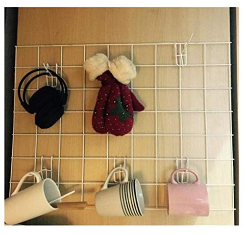 WJSX DIY Hierro Rejilla Cuadrícula Panel/Multifunción Metal Mesh Pared Foto Pared/Decoración de La Pared/Organizador Creativa 65 * 45cm (Blanco)
