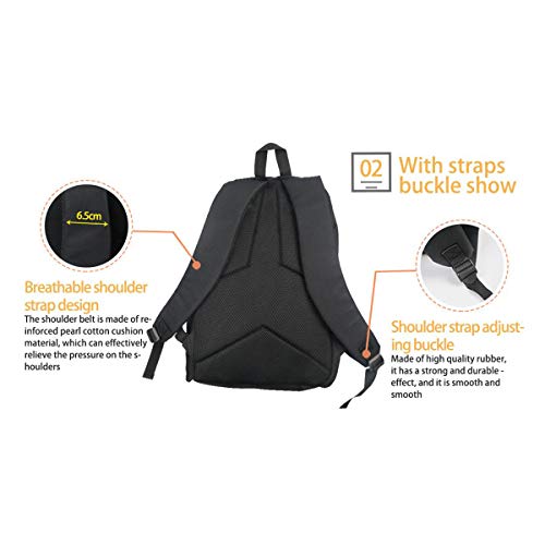 WLERA Valencia Club de Futbol Logo Cute Mochila Escolar Bolsa Libro para niños niñas Negro Negro Talla única