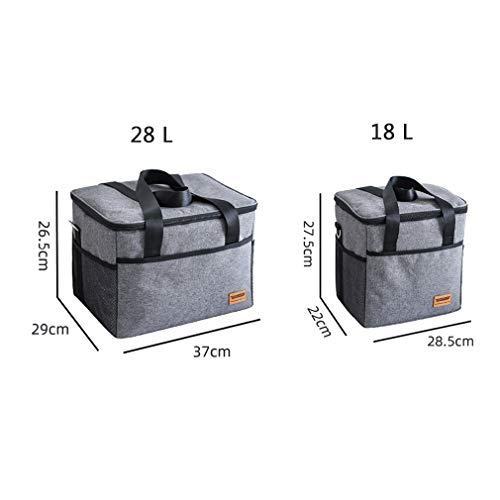 WMNRNYD Bolsa de Almuerzo Aislante Reutilizable, Bolsa de refrigerador Plegable Bolsillos de Almacenamiento Caja de Almuerzo, para Trabajo de Oficina Picnic Senderismo Playa Camping Viajes,18 L