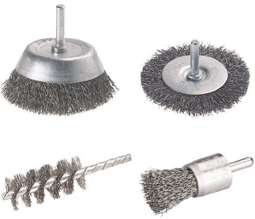 Wolfcraft 2133000 2133000-1 Juego compuesta Disco 75x10 mm, Copa 75 mm, cilindrico 28x60x90 mm, Cepillo Pincel diam. 25 mm