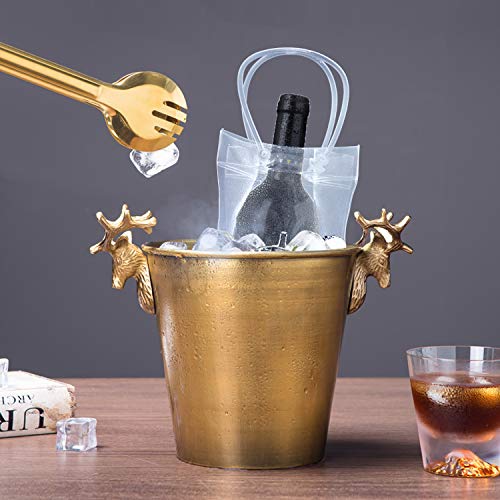 Wolintek Bolso de Hielo,2 Paquetes PVC Champagne Bolsa de Hielo Bolsa de Refrigerador con Mango para Pubs y Restaurantes, Hogar