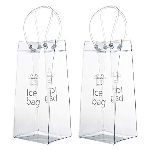 Wolintek Bolso de Hielo,2 Paquetes PVC Champagne Bolsa de Hielo Bolsa de Refrigerador con Mango para Pubs y Restaurantes, Hogar