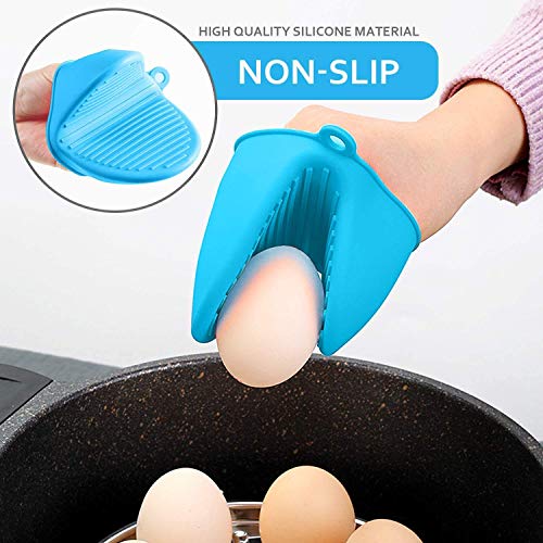 WolinTek Mini Guantes de Silicona para Horno,4 Piezas Guante de Cocina de Silicona,tomaollas agarradores de Cocina,Resistentes al Calor Clip de Mano Antideslizante