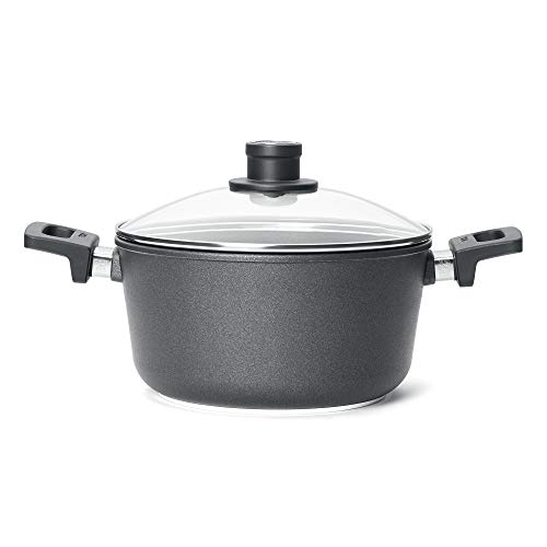 Woll nowo Titanium - Cazuela (Hierro Forjado, con 2 Asas, con Tapa de Seguridad)