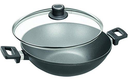 Woll Nowo - Wok, 32 centímetros, titanio, 11 centímetros de alto con asas y tapa,