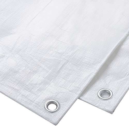 WOLTU Lona Impermeable Lona de Protección, Duradera con Ojales para Muebles, Jardín, Piscina, Coche 280 g/m2 Blanco 2x3m GZ1177m1