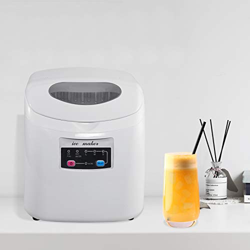 WOLTU Máquina para Hacer Hielo,Silenciosa 120W Máquina de Hacer Cubitos de Hielo 12KG/24H Fabricadora de Cubitos 2.8L Ice Maker Blanco EM03ws