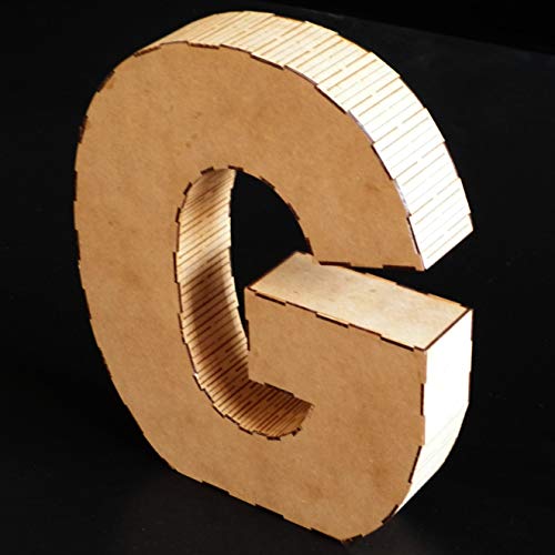 Wood Addicts Letras 3D de Madera de 58 cms. Kit a Montar. Abecedario Completo, para decoración Interior, Fiestas, Bodas, Aniversarios, bautizos, comuniones, etc. (D)