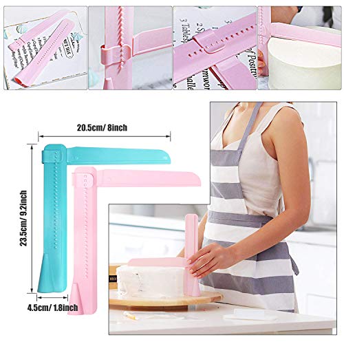 Woohome 26 Pz Rascador para Tartas, Ajustable Cake Smoother Pulidor Rasquetas para Tartas Rascadores Decorativos para Tartas Cake Smoother Herramienta de Suavizado de Fondant