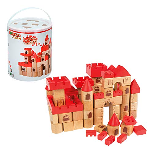 WOOMAX - Castillo medieval en madera 100 piezas (ColorBaby 46210)