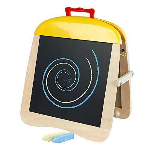 WOOMAX- Pizarra de madera 2 en 1 portátil (Colorbaby 46254)